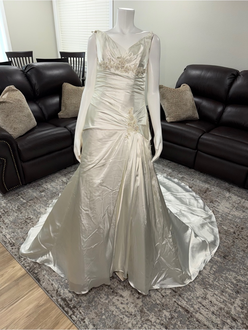 Size 12 Maggie Sottero Memories  Ivory Lt Gold Wedding Dress Gown